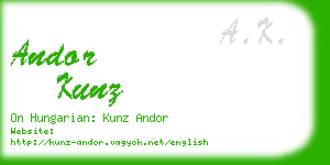 andor kunz business card